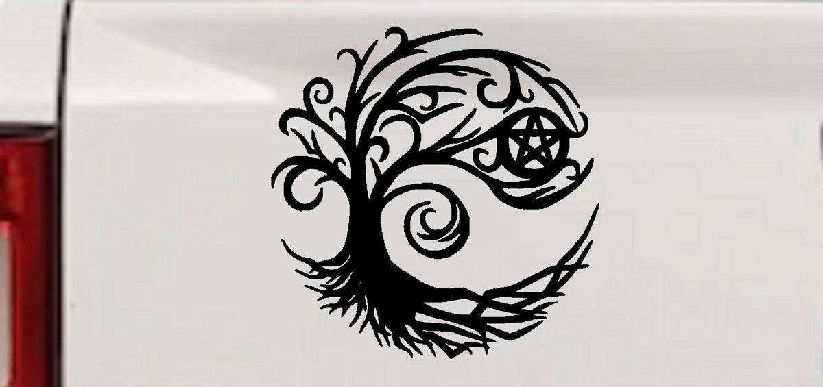 Wicca Witch Tree Decal Gothic Halloween Car Truck Window Vinyl Sticker