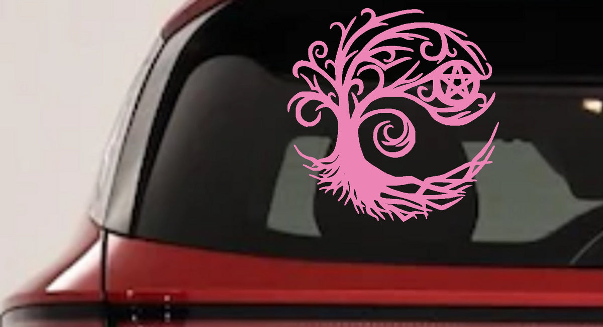 Wicca Witch Tree Decal Gothic Halloween Car Truck Window Vinyl Sticker