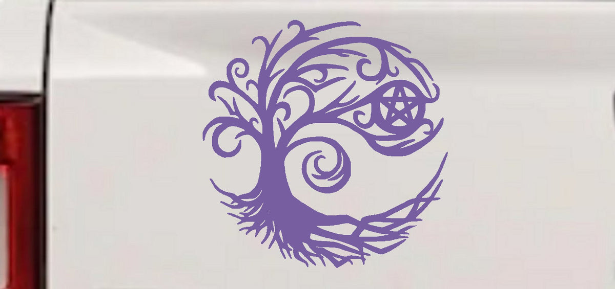 Wicca Witch Tree Decal Gothic Halloween Car Truck Window Vinyl Sticker
