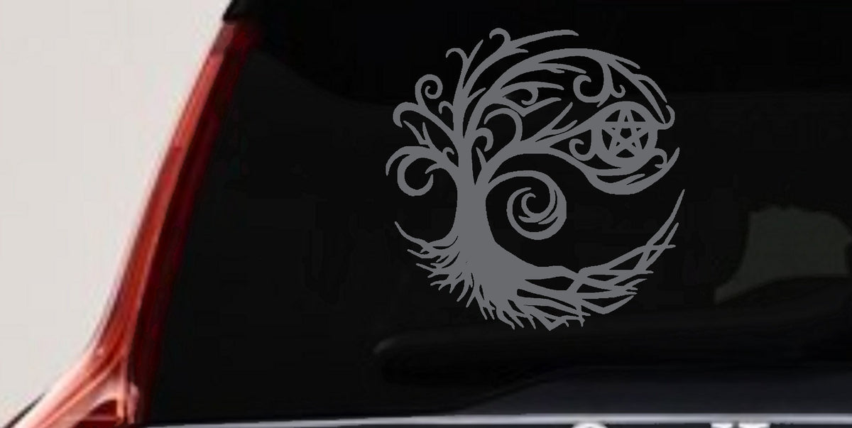 Wicca Witch Tree Decal Gothic Halloween Car Truck Window Vinyl Sticker