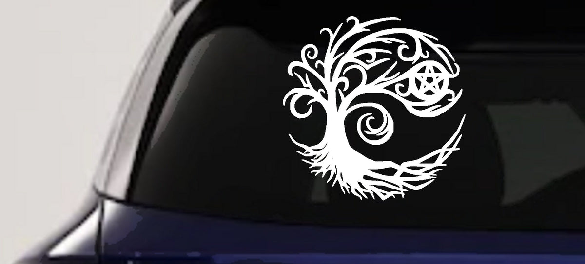 Wicca Witch Tree Decal Gothic Halloween Car Truck Window Vinyl Sticker