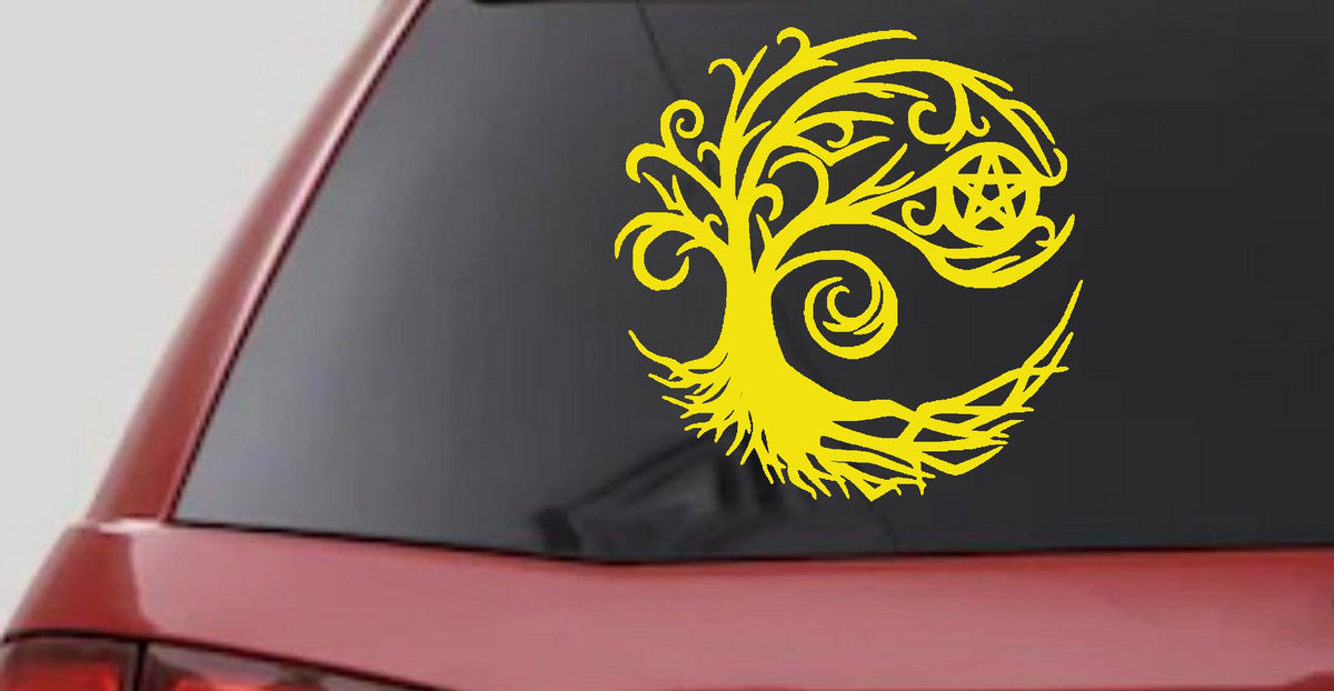 Wicca Witch Tree Decal Gothic Halloween Car Truck Window Vinyl Sticker