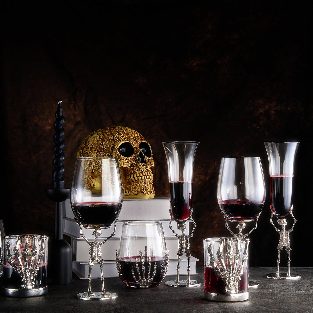 Skeleton Whiskey Glass Tumbler Single 10OZ Halloween Skeleton Glasses 4 3 H Goth Gifts Skeleton Gift