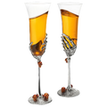 Stemmed Skeleton Champagne Glasses Set Of 2 By 7OZ Skeleton Glasses 9 H Goth Gifts S