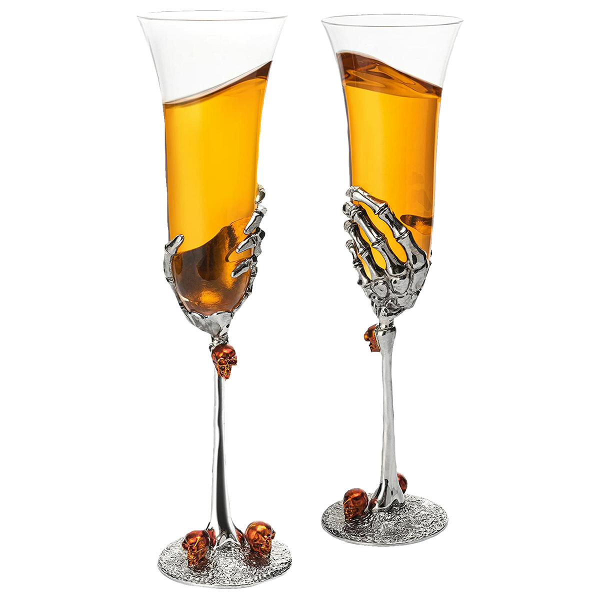 Stemmed Skeleton Champagne Glasses Set Of 2 By 7OZ Skeleton Glasses 9 H Goth Gifts S