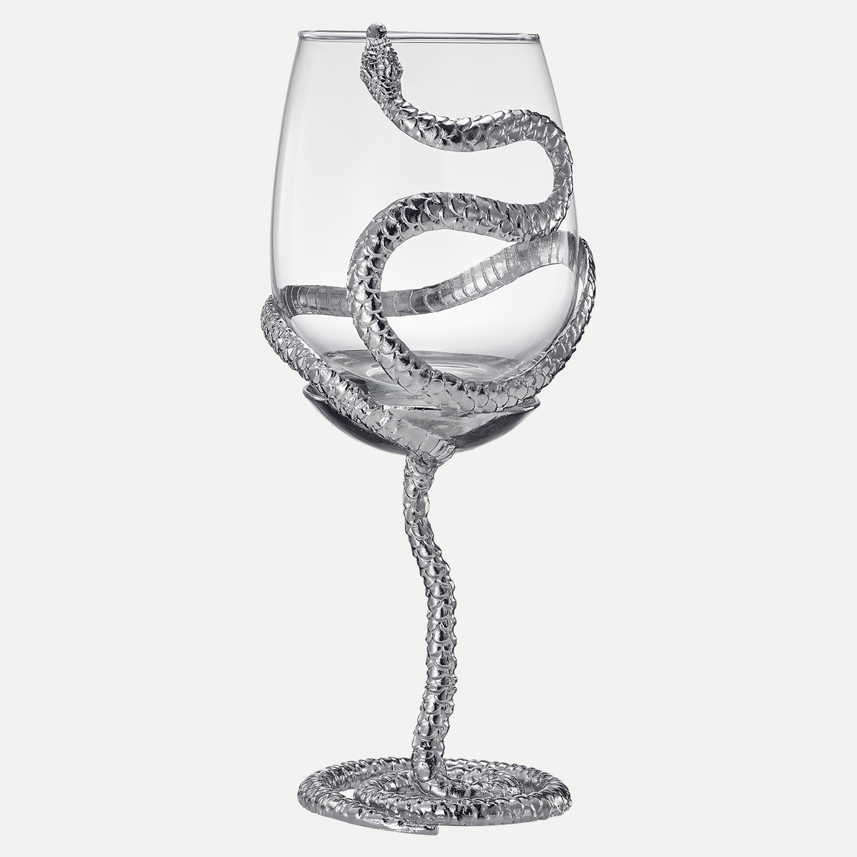 Stemmed Snake Wine Glass Single 19OZ Spooky Reptile Glasses 10 H Goth Gifts Skeleton Gifts Skeleton