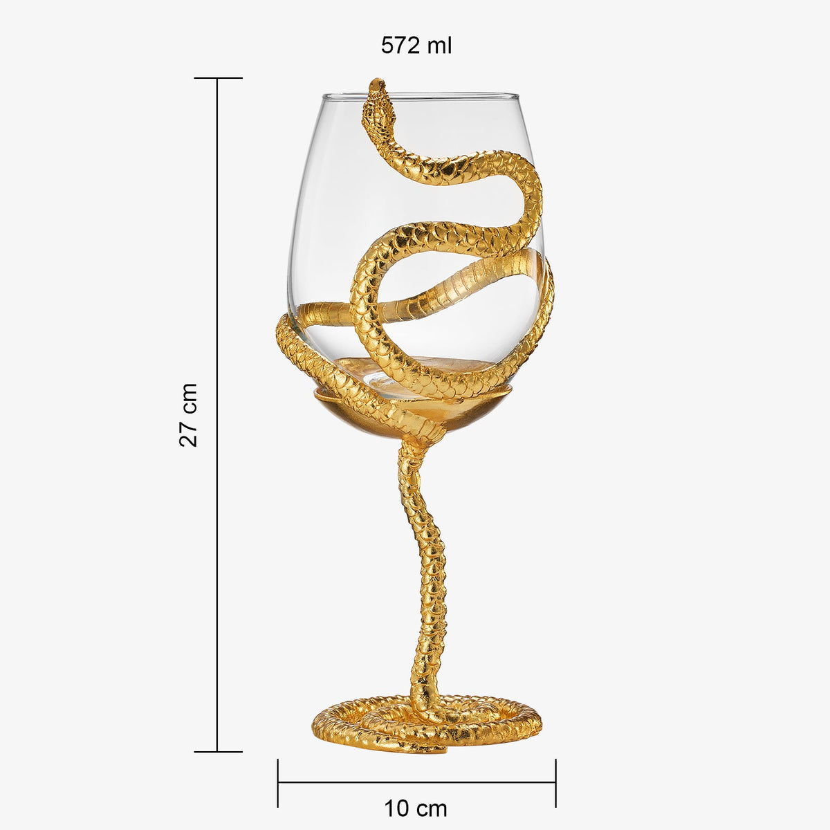 Stemmed Snake Wine Glass Single 19OZ Spooky Reptile Glasses 10 H Goth Gifts Skeleton Gifts Skeleton